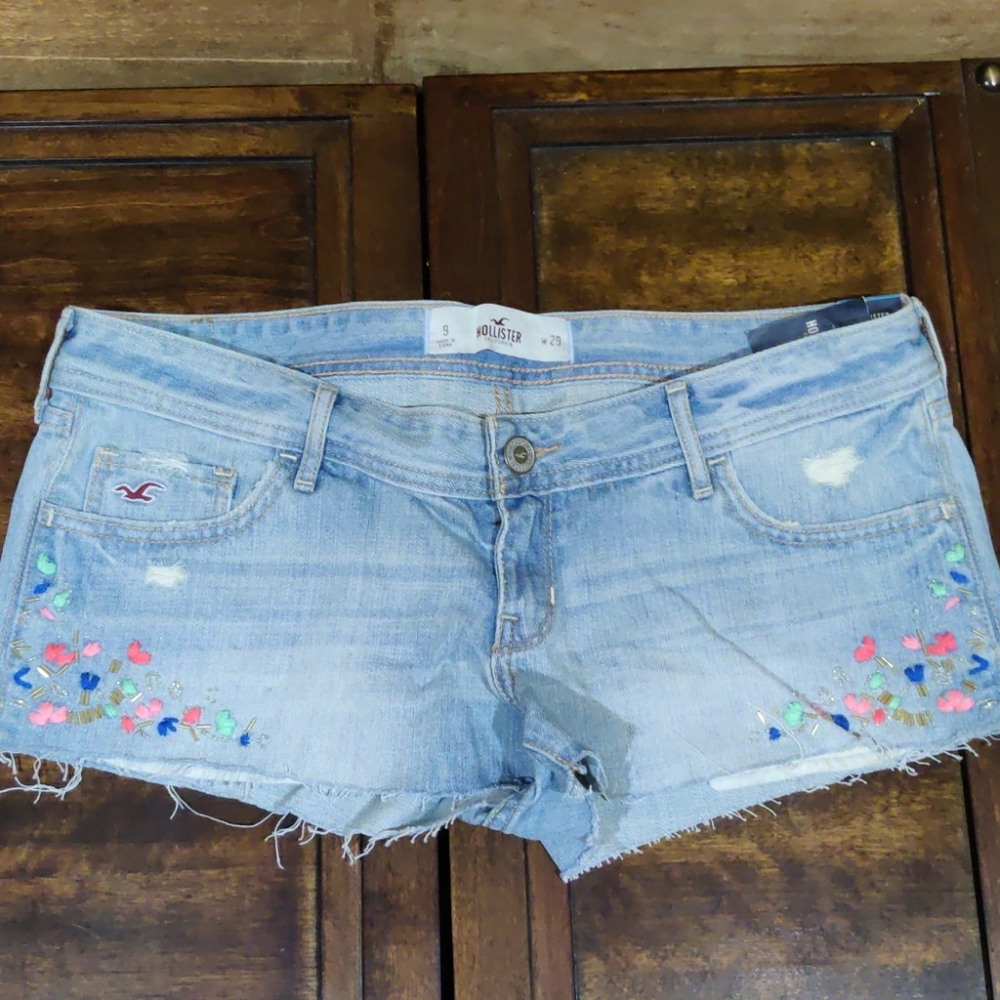Hollister Light Blue Jean Shorts